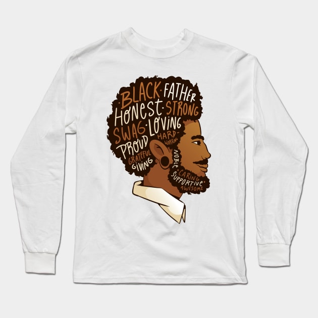 Black Father P R t shirt Long Sleeve T-Shirt by LindenDesigns